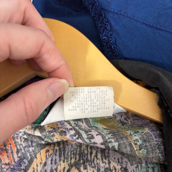 Vtg Roper Western Shirt Abstract Geometric Southwest Button Up L | Dark Autumn - Picture 6 of 11